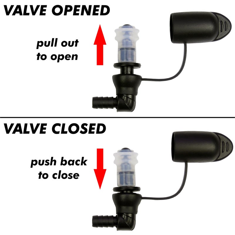 FREEMOVE Hydration Water Bladder Bite Valve Mouthpiece Replacement - Leak-Proof, Easy-to-Use Pull/Push Shutoff Valve with Dust Cover - Compatible with Hiking Water Backpack with Bladder or Hydration Pack - Image 3
